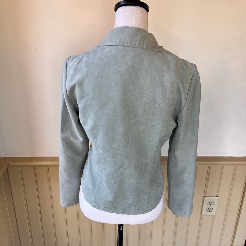 Positive Attitude Vegan Suede Button Blazer Jacket Fitted Vintage Women’s Sz 6 - Picture 3 of 5